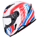 SHIRO CASCO HUNTER SH-890 EDGE BOANCO PEARL AZUL ROJO