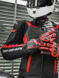 SHIMA CHASE MOTORCYCLE LEATHER JACKET BLACK RED