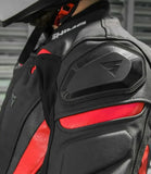 SHIMA CHASE MOTORCYCLE LEATHER JACKET BLACK RED