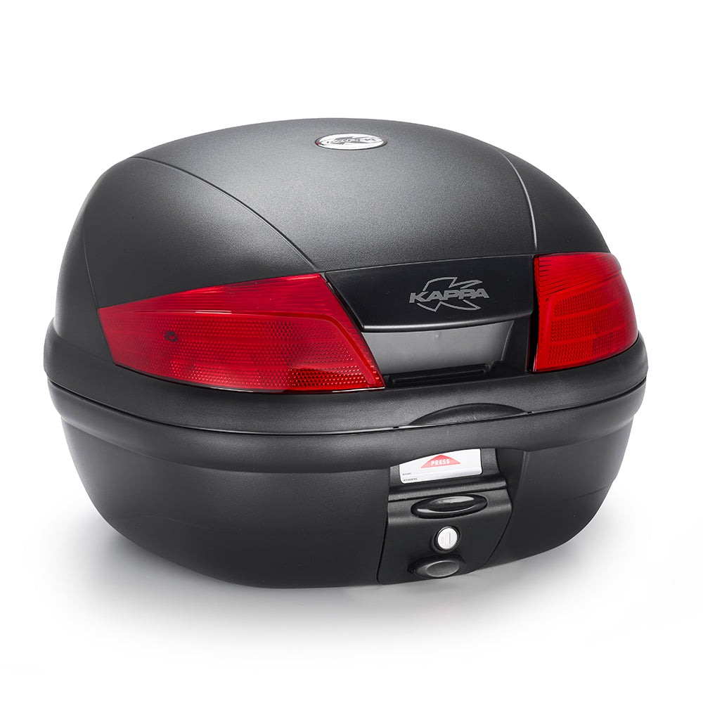 KAPPA MALETA NEGRO BASE 35 LTS CATADIÓPTRICOS ROJO
