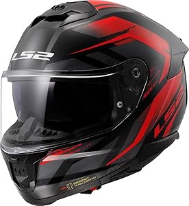 LS2 FF808 STREAM FULL FACE HELMETS FURY BLACK RED-06 3XL