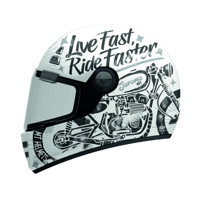 MT Jarama SV Art Full Face Helmet Whi/Blk Left Side