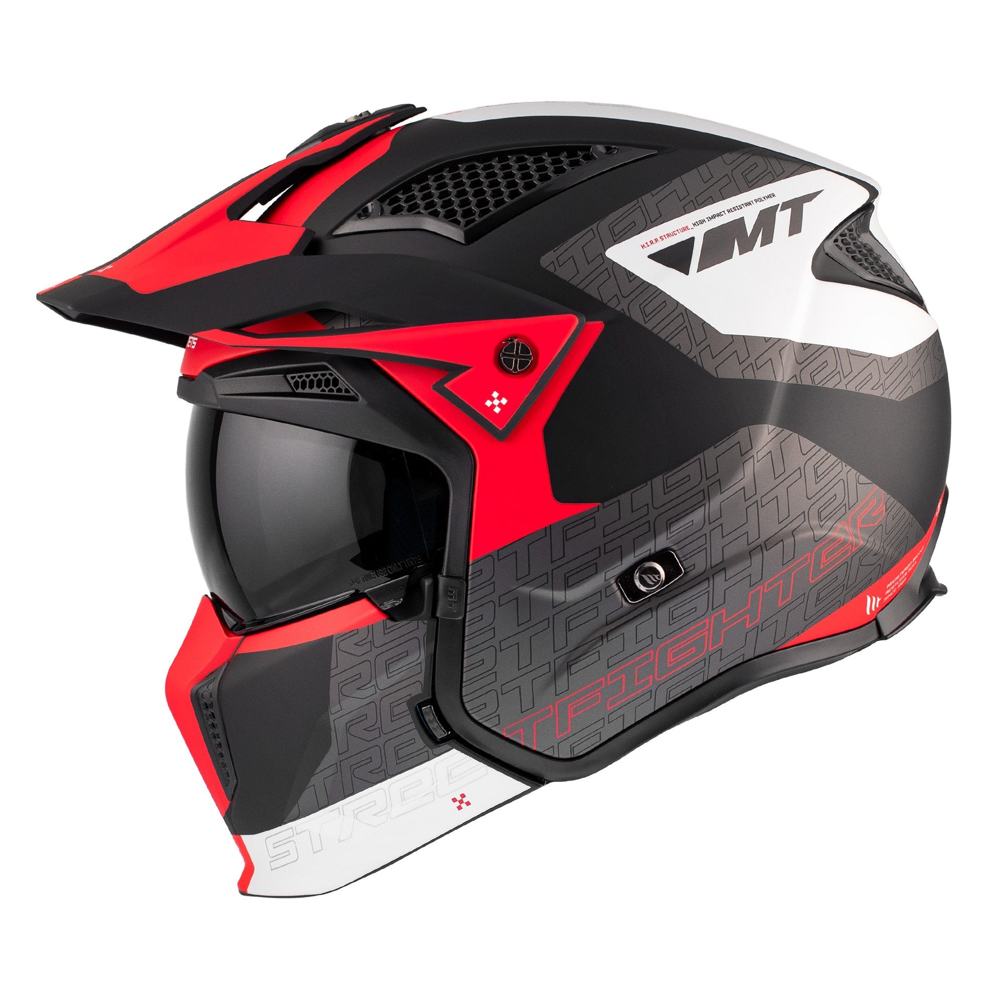 MT Streetfighter SV S Totem B15 Matt Black Red White Adventure Helmet