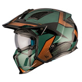 MT Streetfighter Matte Black Green Gold Luxury Motorbike Adventure Helmet