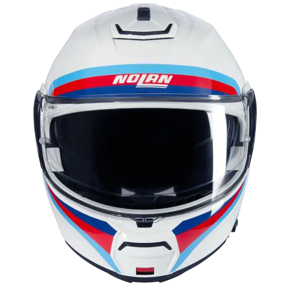 NOLAN N100-6 SSOLUTO 347 Modular Helmet Bianco Azul Rosso Azzurro