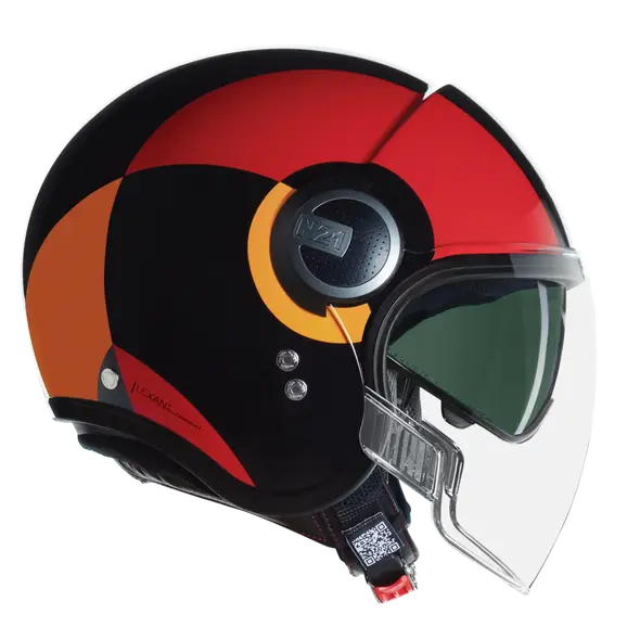 NOLAN N21 Visor Bicromo 350 open face Helmet Nero Rosso Arancione