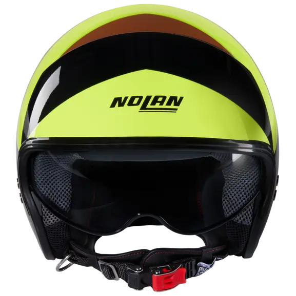 NOLAN N21 06 TANGENT 348 M MINI JET HELMET BLACK LIGHT GREEN BROWN