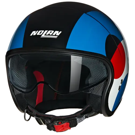 NOLAN N21 06 BICHROME 345 MINI JET HELMET BLACK BLACK BLUE RED WHITE