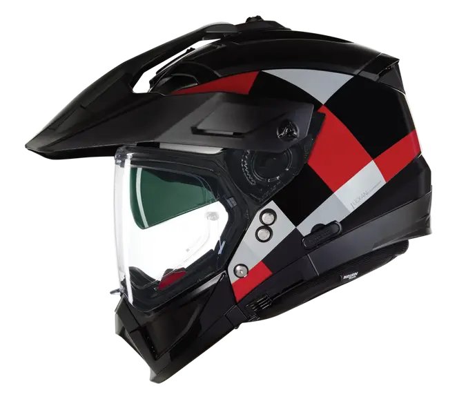 NOLAN N70-2 X 06 RUVIDO 342 FULL FACE HELMET BLACK RED WHITE