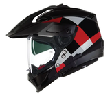NOLAN N70-2 X 06 RUVIDO 342 FULL FACE HELMET BLACK RED WHITE