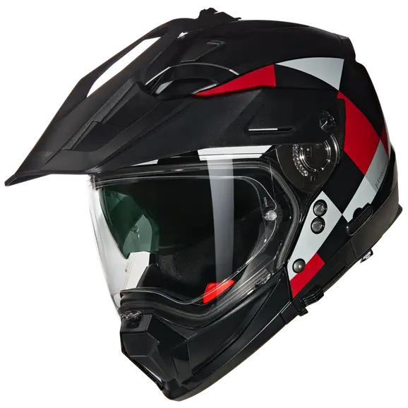 NOLAN N70-2 X 06 RUVIDO 342 FULL FACE HELMET BLACK RED WHITE