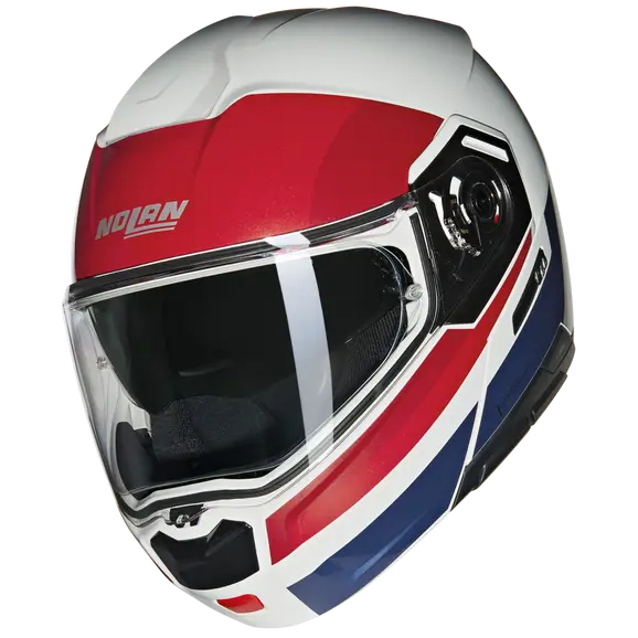 NOLAN N90-3 ROBOTO 345 Modular Helmet Bianco Rosso Blue