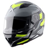 AXOR HUNTER CORNET FULL FACE MOTORCYCLE HELMET BLACK MATTE_FLUORESCENT YELLOW