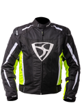 MUGENRACE DIAVOLO-1 Moto Textil Chaqueta Negro Amarillo Fluor Blanco
