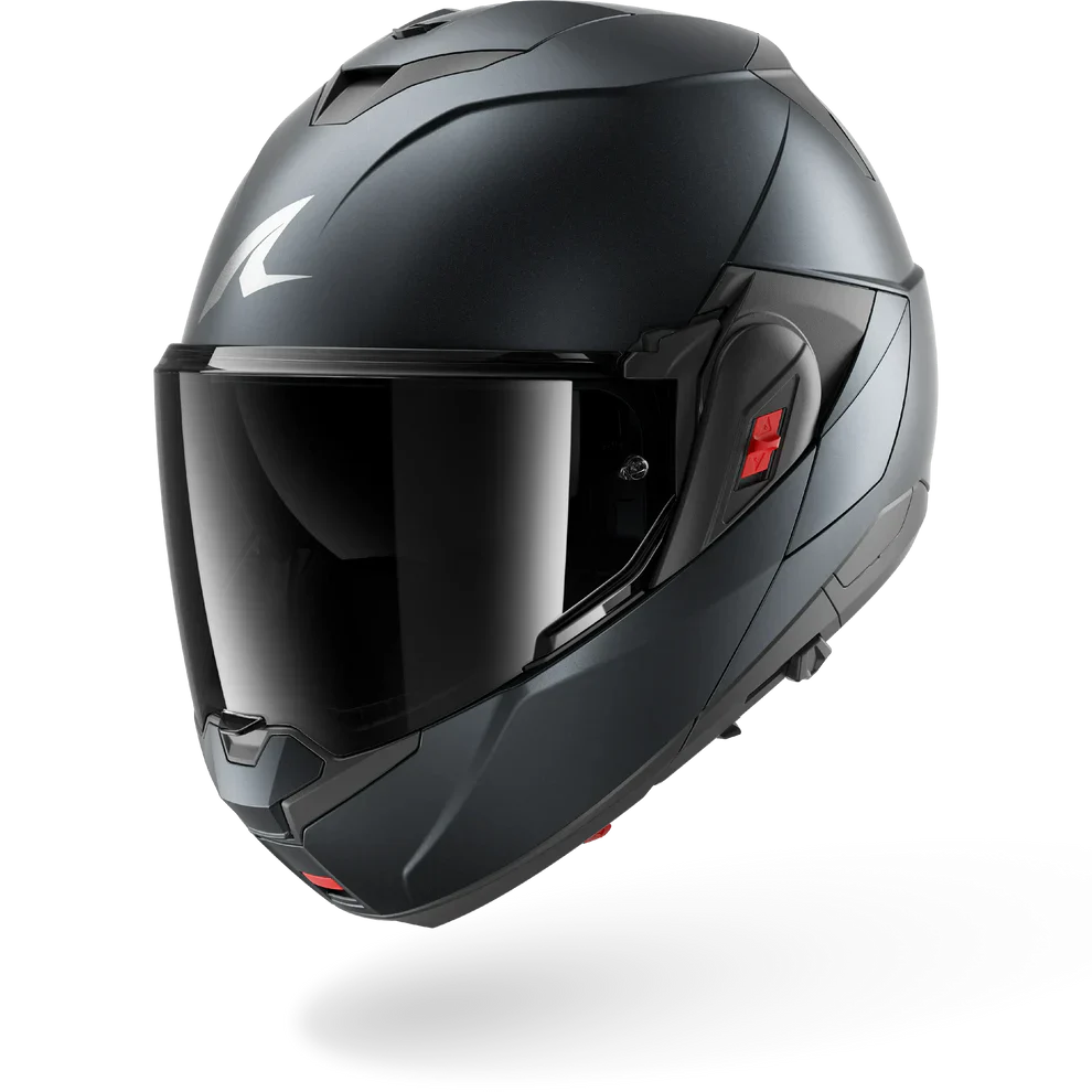 SHARK OXO Dark Shadow Modular Casco de Moto Estera de acero azul mate