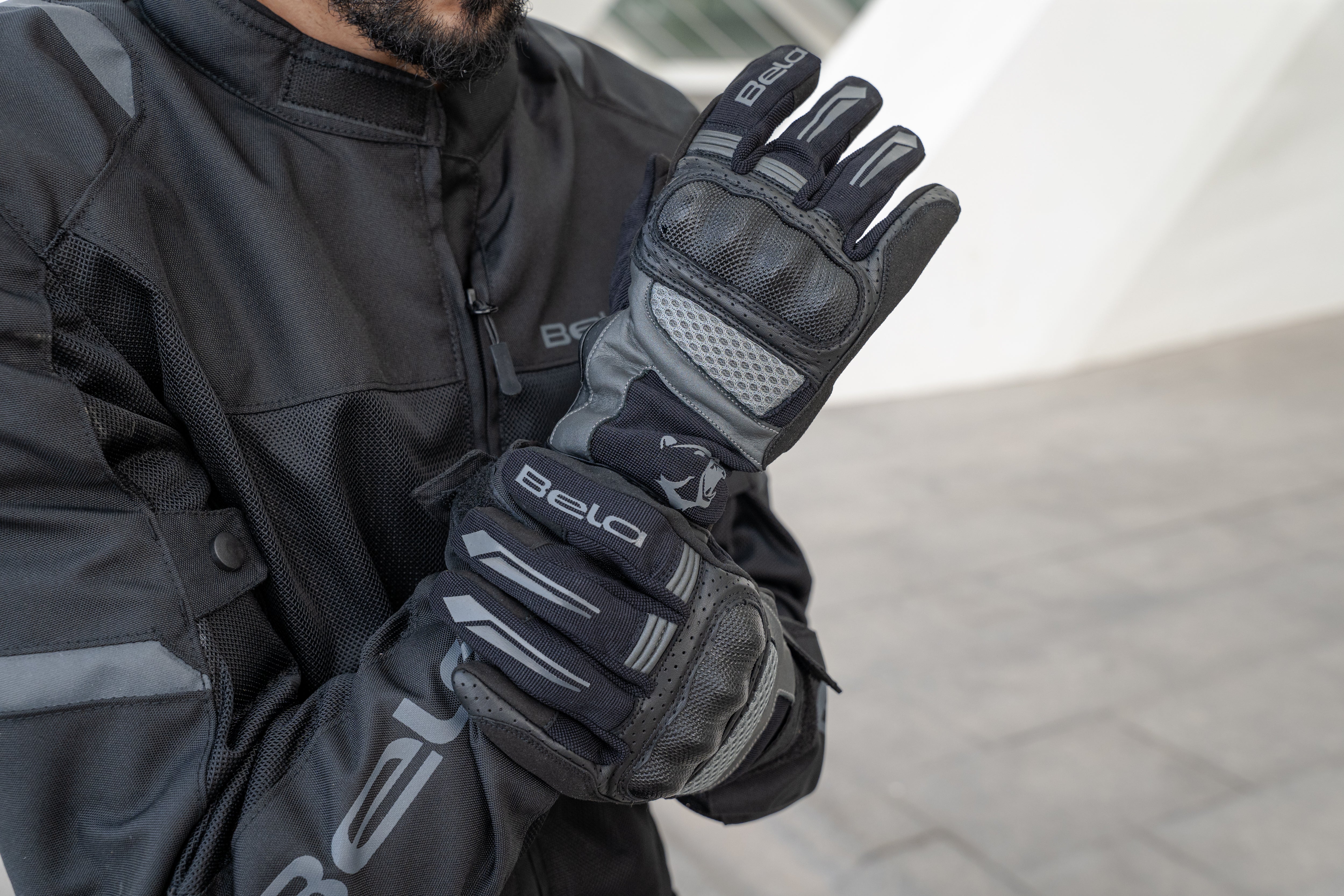 BELA Hero Air - Summer Mesh Gloves - Black Gray Blue