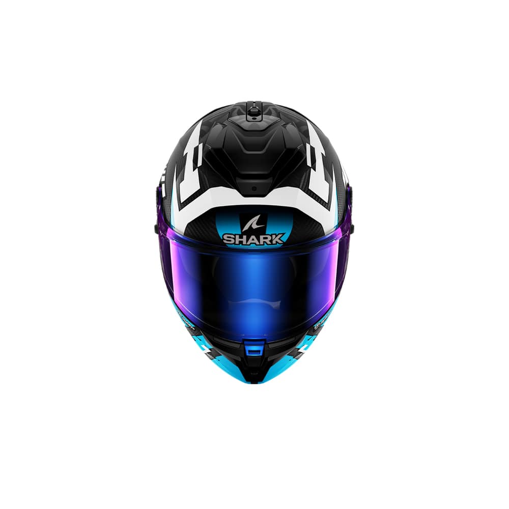 SHARK CASCO SPARTAN GT PRO CARBON ZARCO TRACK RACER Carbono Blanco Azul