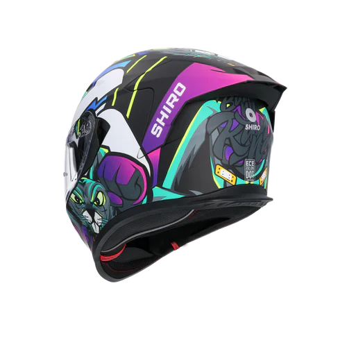 SHIRO RAPTOR CRAZY RABBIT HELMET MULTICOLOR MATTE - SECURTEX MOTOR SL (t/a MaximoMoto)