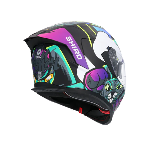 SHIRO RAPTOR CRAZY RABBIT HELMET MULTICOLOR MATTE - SECURTEX MOTOR SL (t/a MaximoMoto)