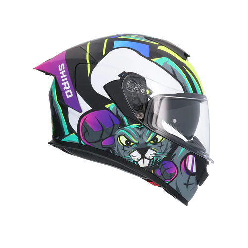 SHIRO RAPTOR CRAZY RABBIT HELMET MULTICOLOR MATTE - SECURTEX MOTOR SL (t/a MaximoMoto)