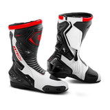 R-TECH Tornado 2.0 WP Motorcycle Leather Boots Black White Red