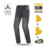 BELA Rocker Men Motorcycle Denim Jeans Black