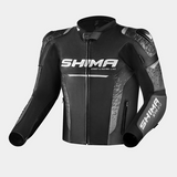SHIMA STR 2.0 MOTORCYCLE MEN LEATHER JACKET BLACK