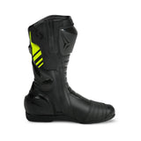 SHUA Super Tech Racing Motorcycle Leather Boots Black Fluor Yellow