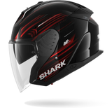 SHARK SKWAL i3 JET Light-Blur Casco Negro Rojo Blanco