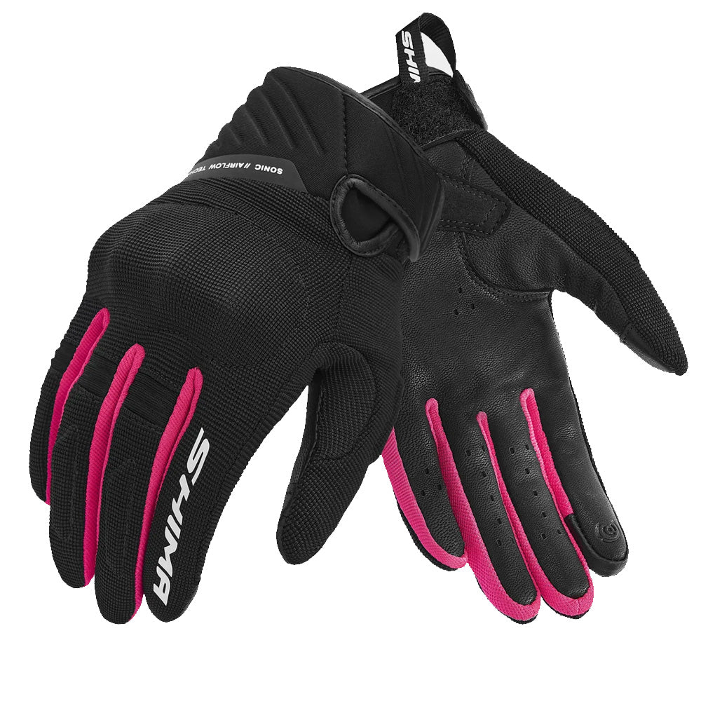 SHIMA SONIC LADY MOTORCYCLE LEATHER GLOVES BLACK PINK