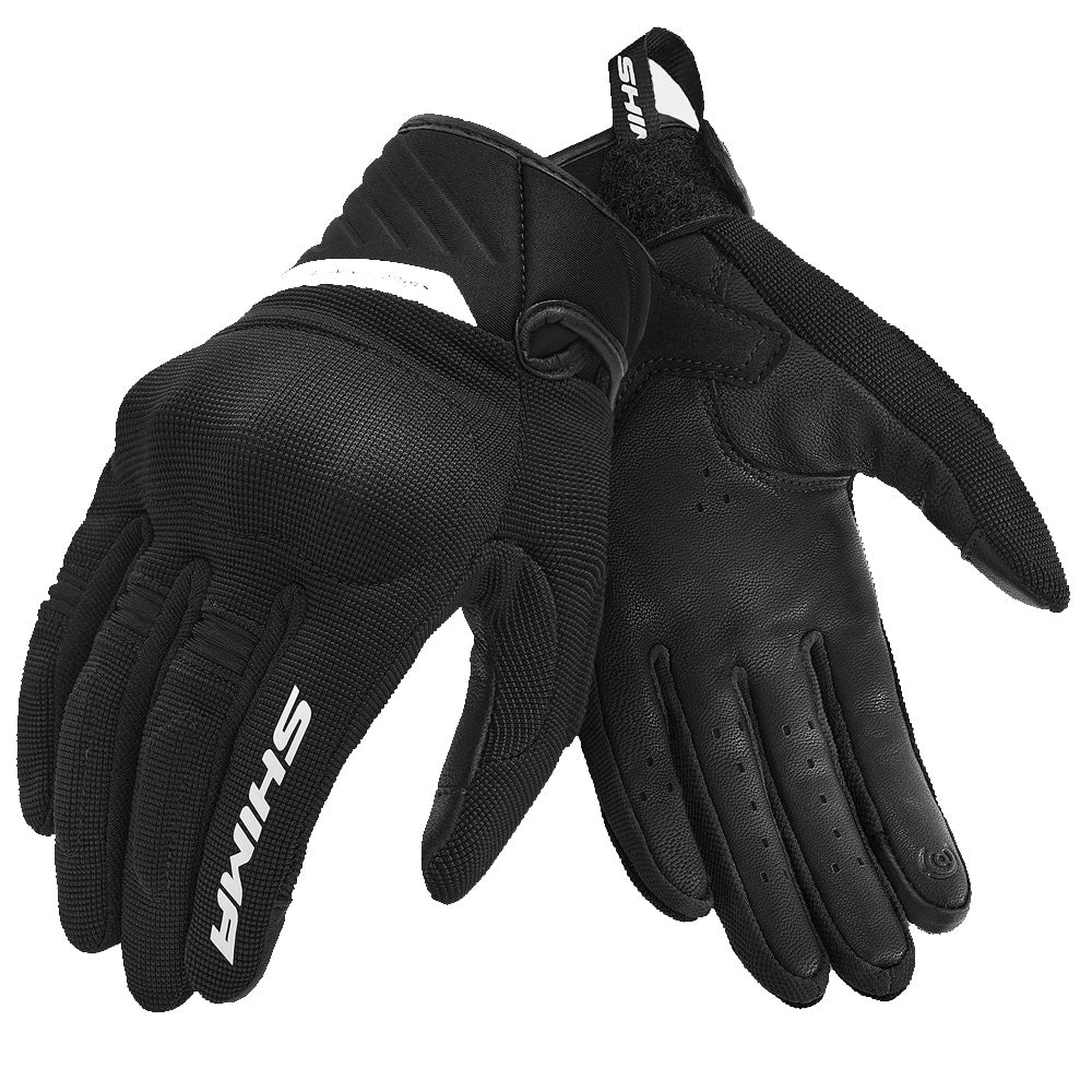SHIMA SONIC MOTORCYCLE LEATHER GLOVES BLACK WHITE