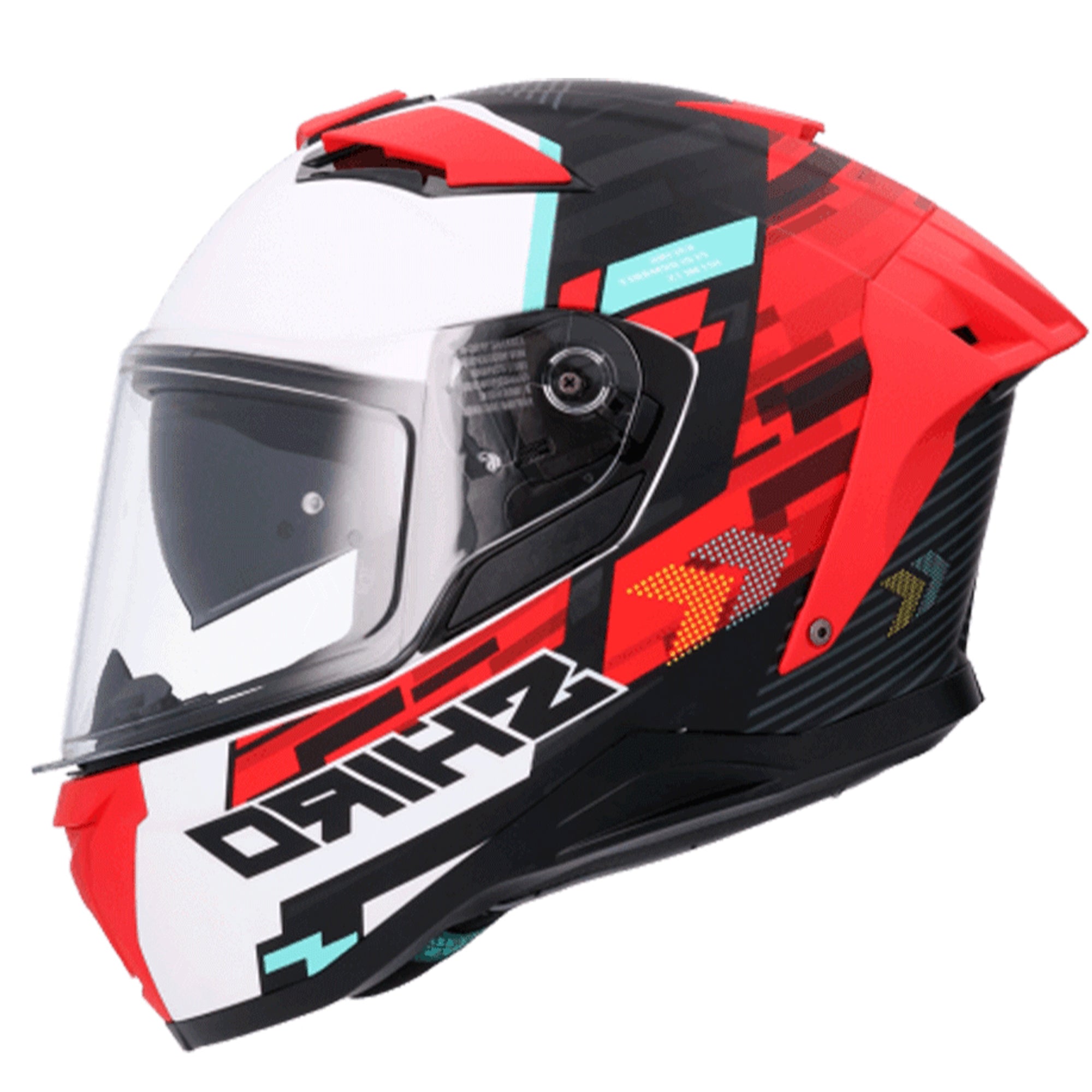 Shiro Raptor Chase Full-Face Helmet Matte Red