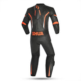 SHUA Infinity 1 PC Man Motorcycle Racing Leather Suit Black/Orange