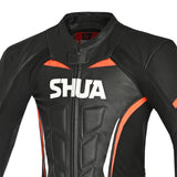 SHUA Infinity 1 PC Man Motorcycle Racing Leather Suit Black/Orange