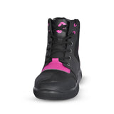 SHUA Oddin Women Urban Motorcycle Boots Black Fuchsia