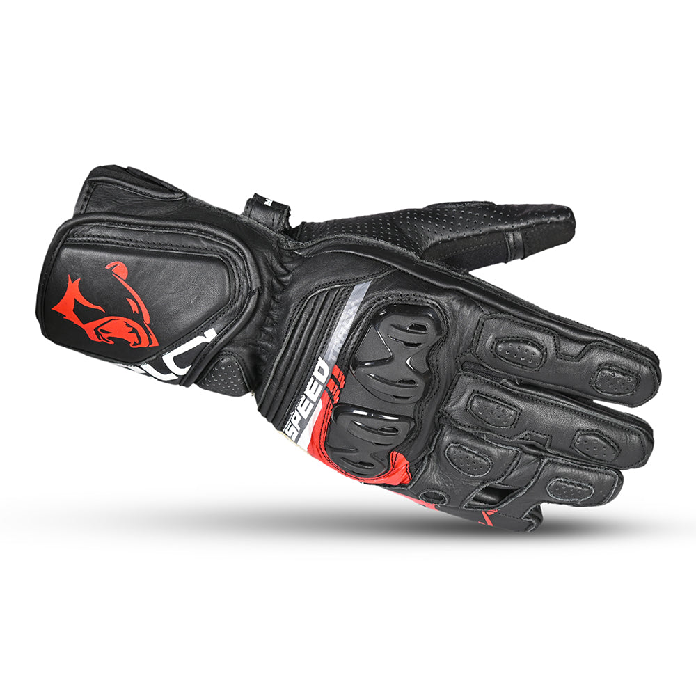 BELA Lemox Racing Motorcycle Gloves Black Red - DELIVERY WITHIN 8 WEEKS - back pic
