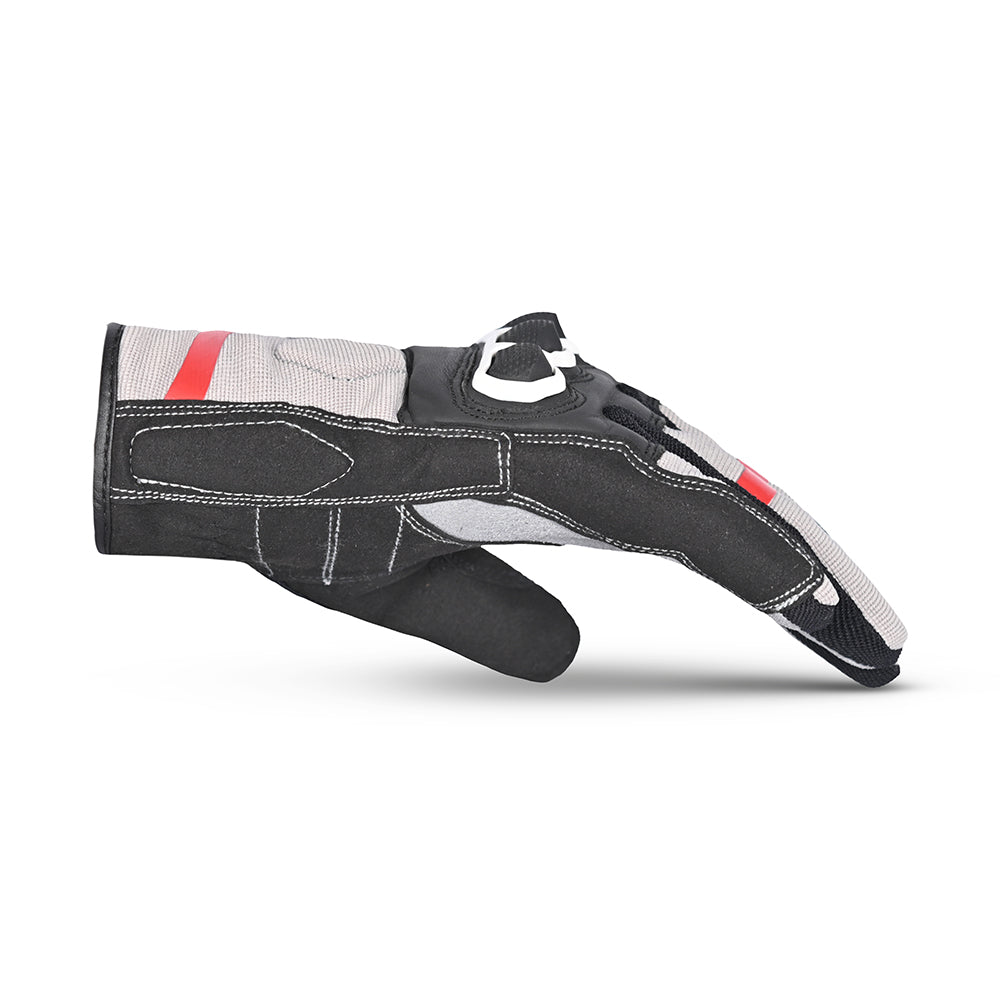 BELA Tracker Full Finger Motorcycle Gloves Black White Red