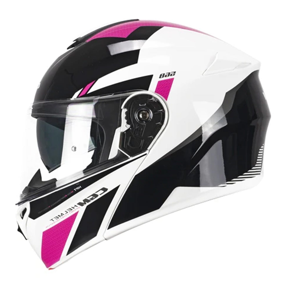 CGM 568S BER Sport Modular Casco Moto Nero Fucsia fluo