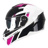 CGM 568S BER Sport Modular Casco Moto Nero Fucsia fluo