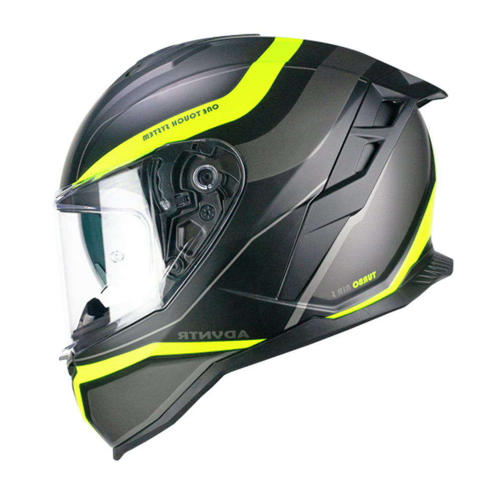 CGM 363 SHOT Integral Moto Casco Negro Amarillo Fluo Mate