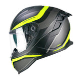 CGM 363 SHOT Integral Moto Casco Negro Amarillo Fluo Mate