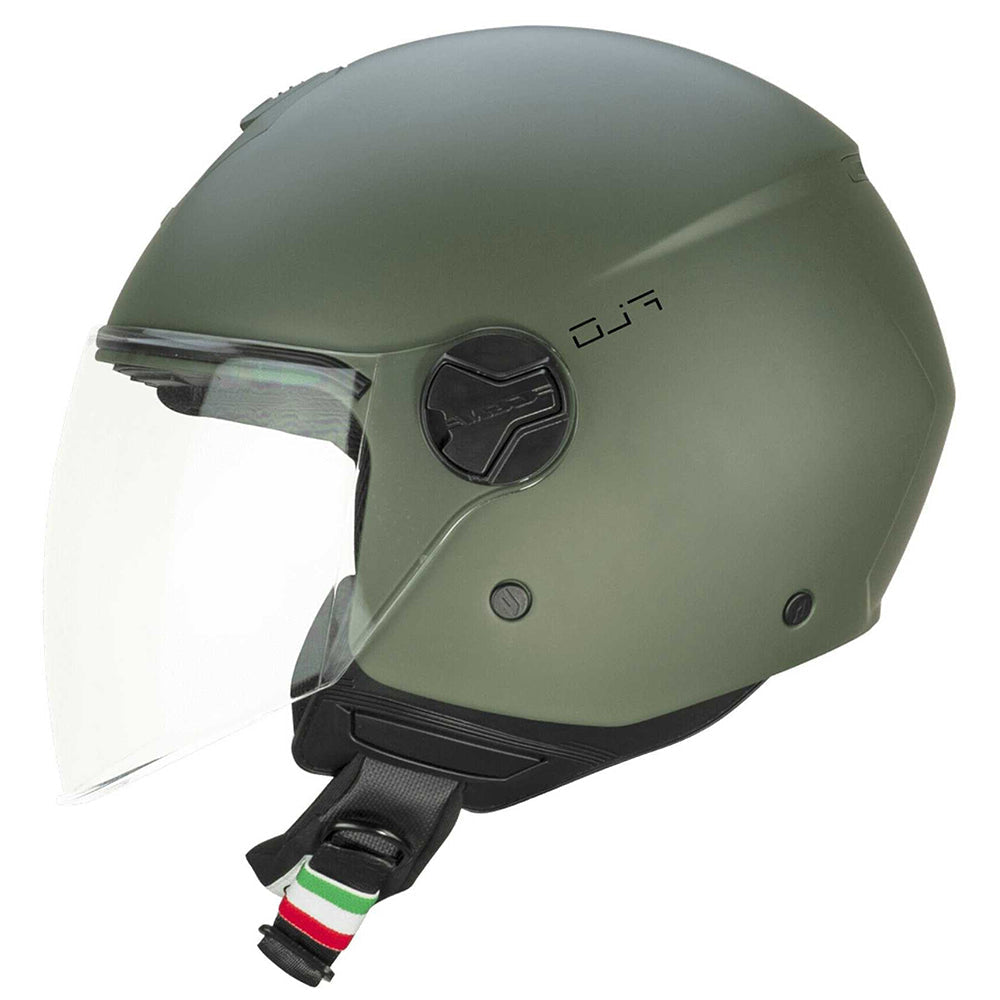 CGM 167A FLO MONO Abierto Scooter Casco Verde Mate Largo