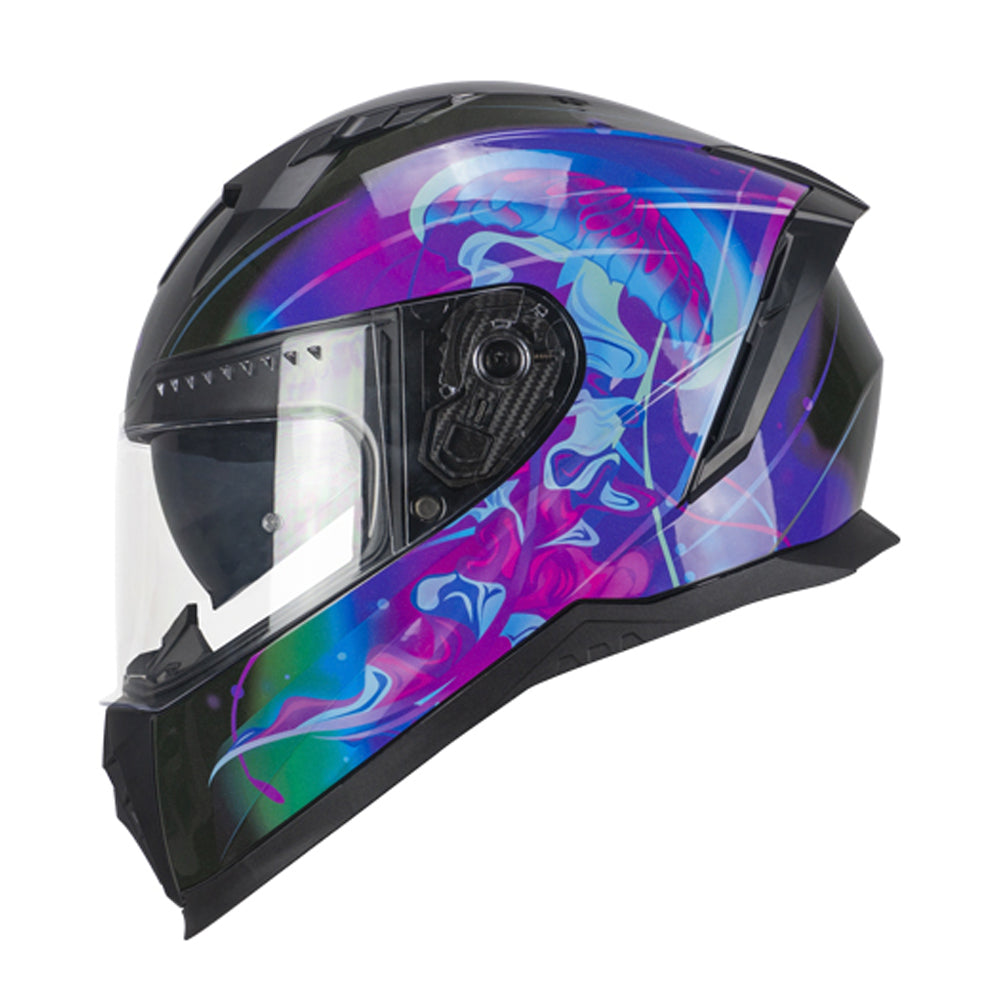 CGM 311S BLAST JELLY Integral Moto Casco Negro Púrpura