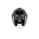SHARK RS JET CARBON SHAYTAN MOTORCYCLE OPEN FACE HELMET GREEN VIOLET