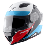 AXOR HUNTER TURBO FULL FACE MOTORCYCLE HELMET WHITE-RED