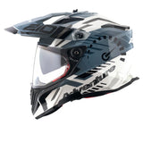 AXOR X-CROSS D/V X1 SPEEDOMETER MOTORCYCLE HELMET WHITE GRAY