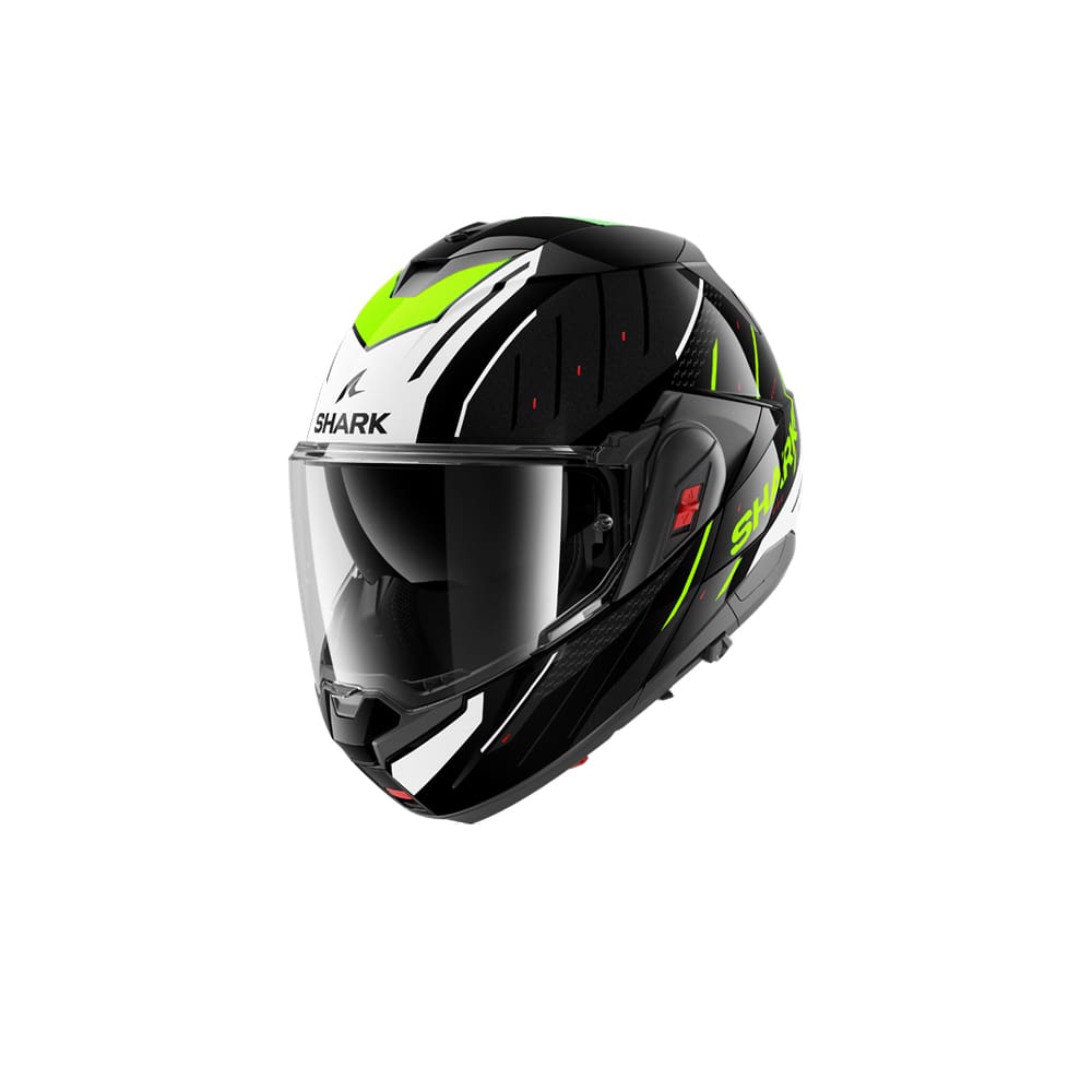 SHARK OXO RYDGER ABATIBLE MODULAR CASCO NEGRO BLANCO AMARILLO