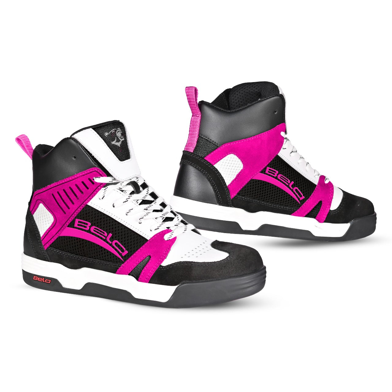 BELA Rover Lady Urban Motorcycle Boots Black White Fuchsia