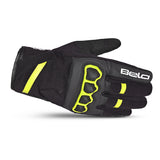 BELA Tracker Motorbike Gloves UK Black Yellow Flouro