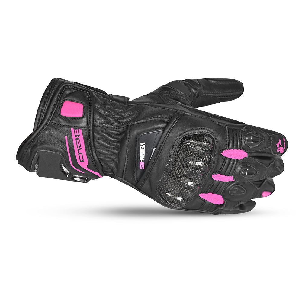 BELA Venom Lady Motorcycle Racing Gloves Black Pink